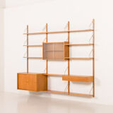 Scandinavian oak wall unit by PS System, Randers, Denmark, 1970s