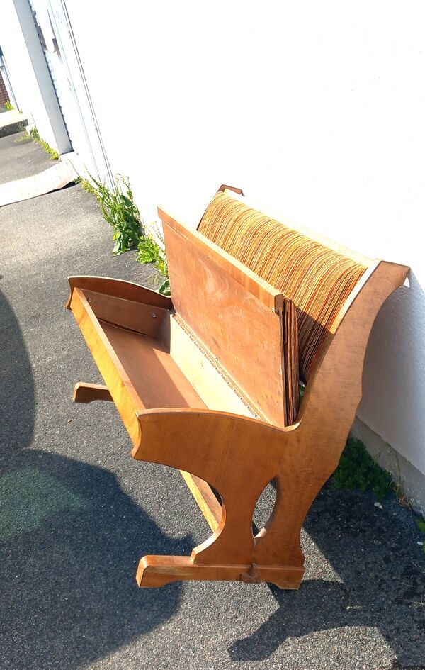 banquette coffre vintage en hêtre