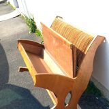 vintage beech storage bench