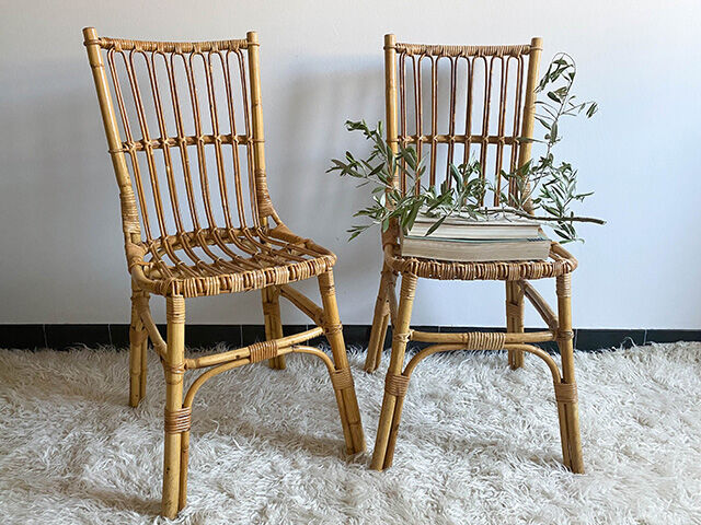 Paire de chaises en rotin