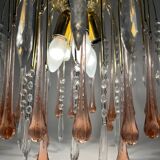 Lustre cascade en verre de murano