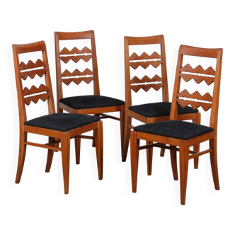 Set of 4 solid oak chairs from the 1950s.