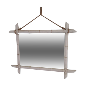 miroir bambou patiné
