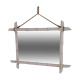 Patinated bamboo mirror