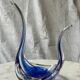 Objet déco style Italien années 60's en verre bleu et transparent
