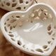 Openwork heart-shaped box in ivory earthenware – Vintage sweet jar