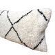 Bohemian wool pillow cover on a Beni Ourain Berber cushion. The cushion cover