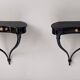 Pair of Black Wall-Mounted Console Tables / Nightstands attr. to Ulrich