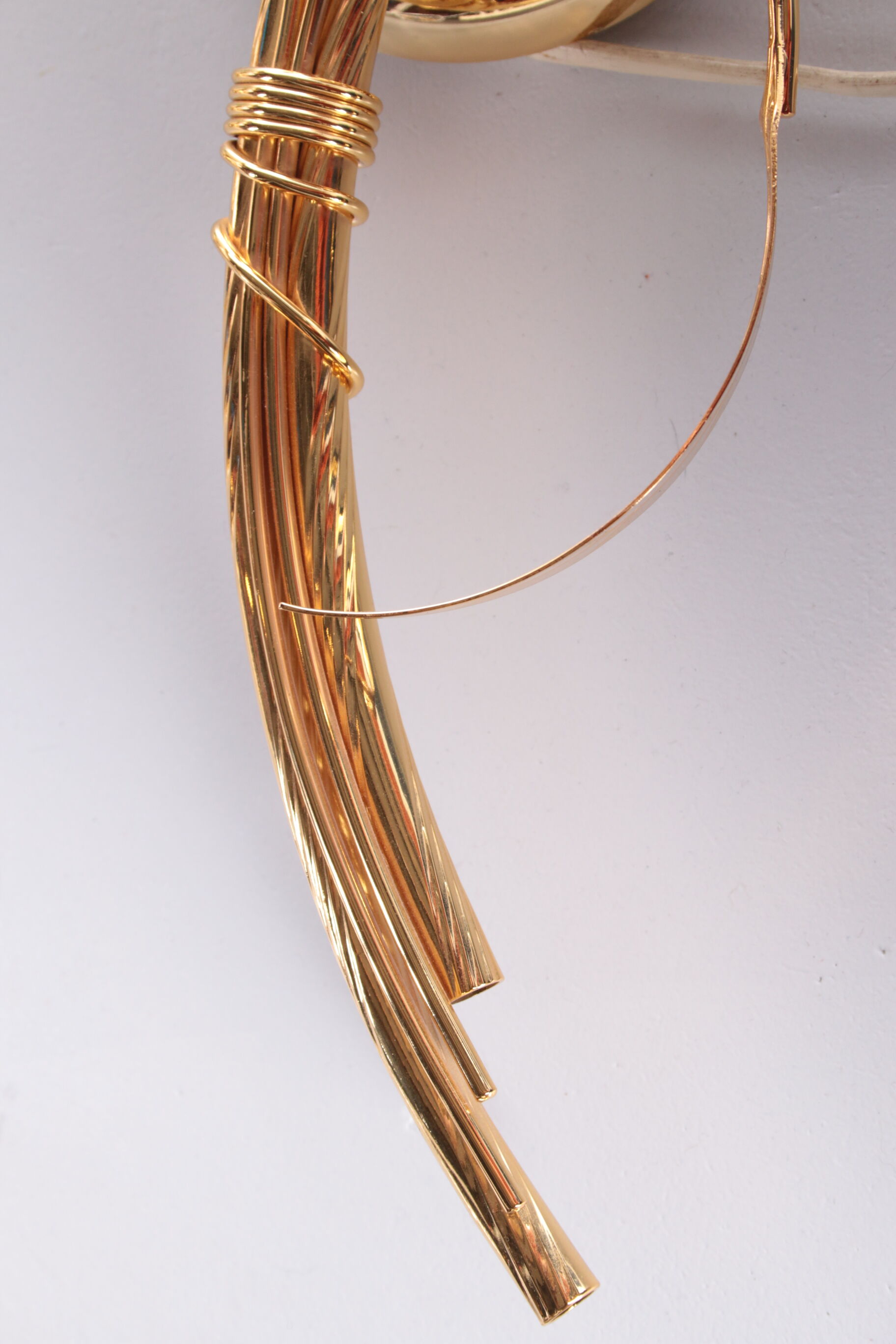 24 kt gold-plated tulip glass wall lamps Italian design 1970