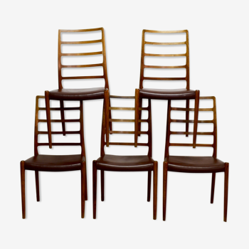Niels O Moller's series of 5 chairs in Rio rosewood