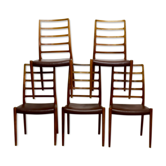 Niels O Moller's series of 5 chairs in Rio rosewood