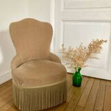 Beige velvet armchair