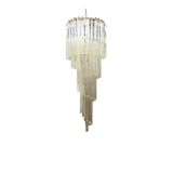 Clear triedro murano glass twister chandelier