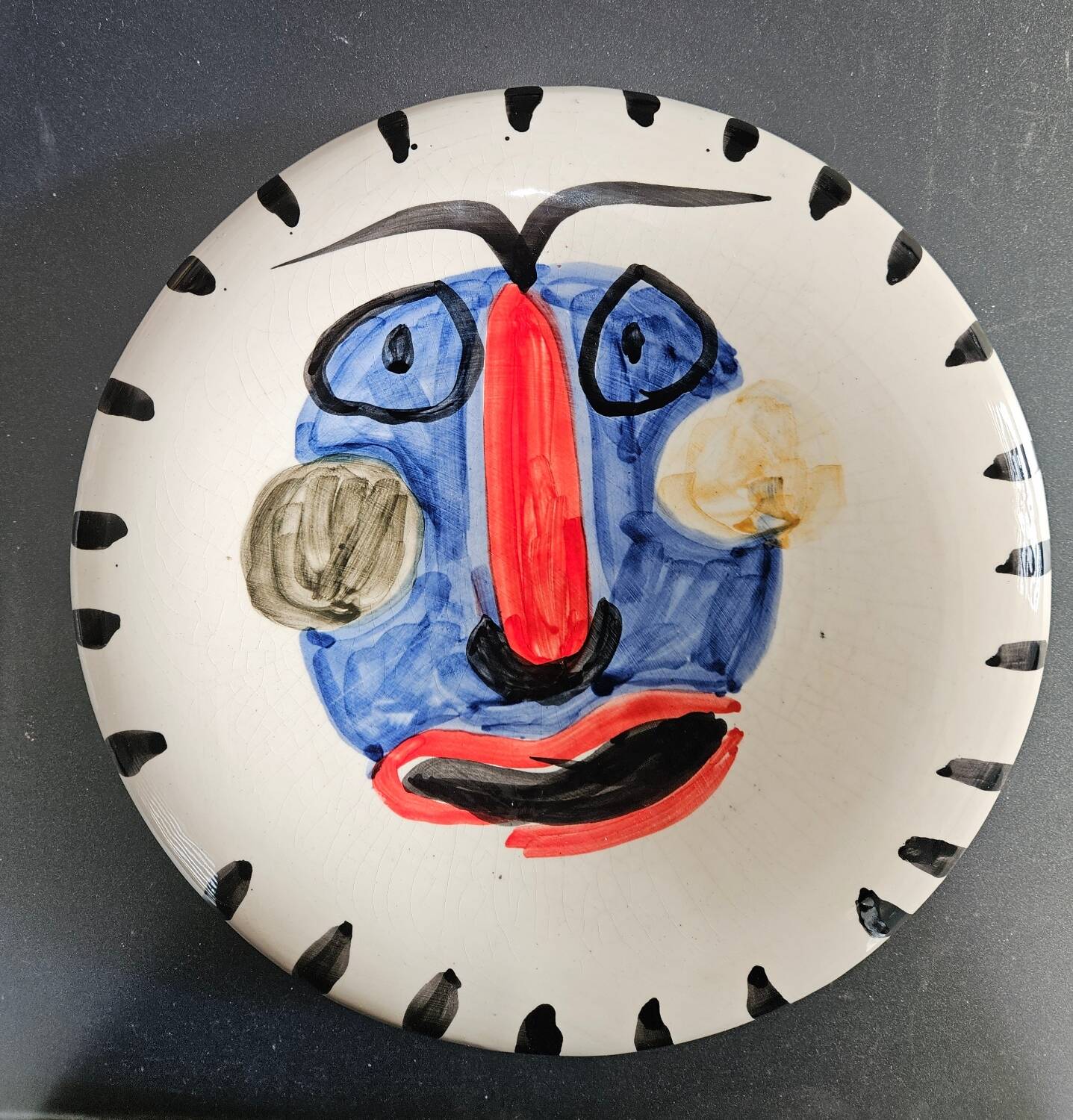 Decorative plate abstract face Picasso Madoura style – Vintage
