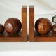 Art Deco bookends in wood faceted balls