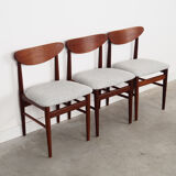 Set of three teak chairs, danish design, 1970s