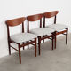 Set of three teak chairs, danish design, 1970s