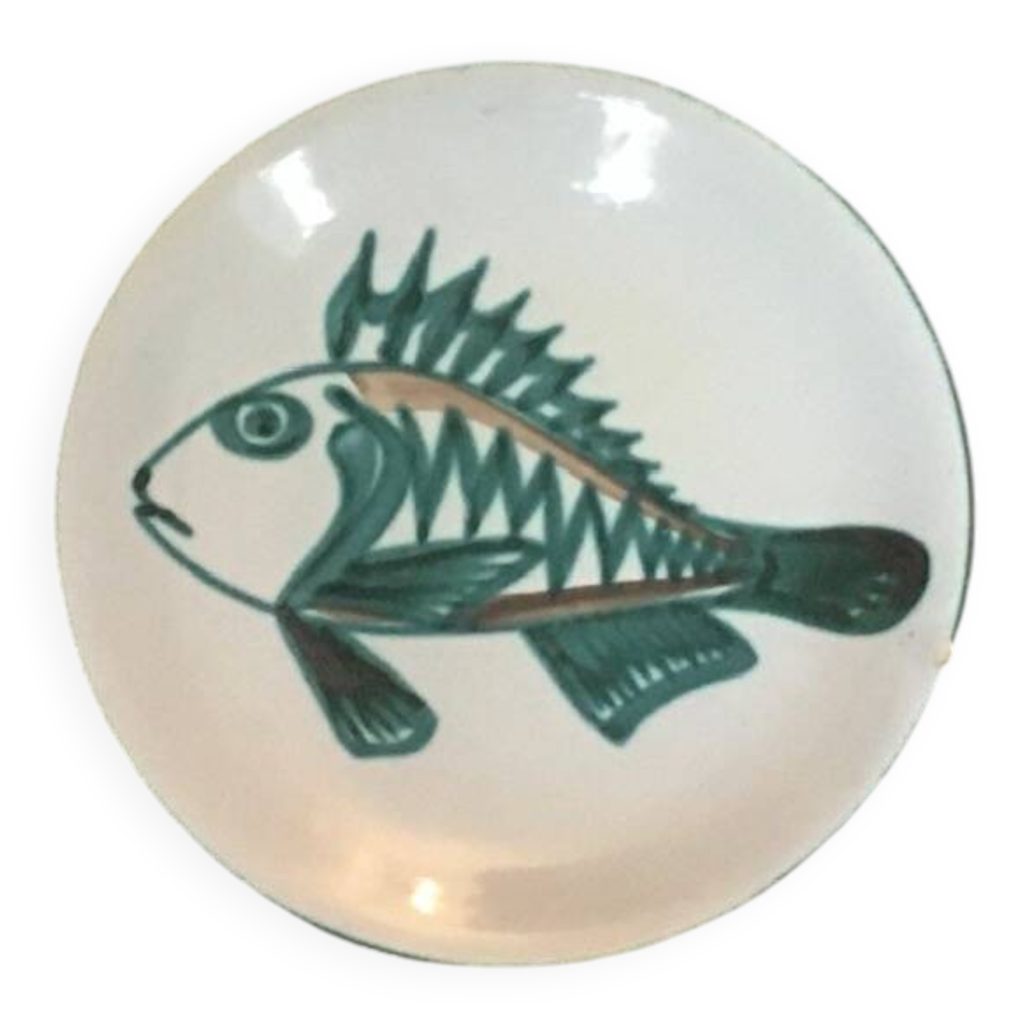 Vintage ceramic plate signed Robert Picault Vallauris