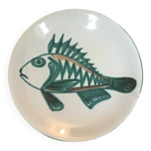 Vintage ceramic plate signed Robert Picault Vallauris