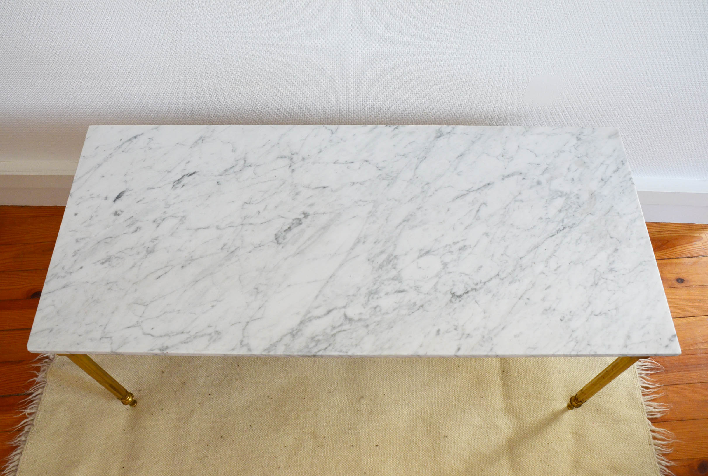 1960s white marble coffee table