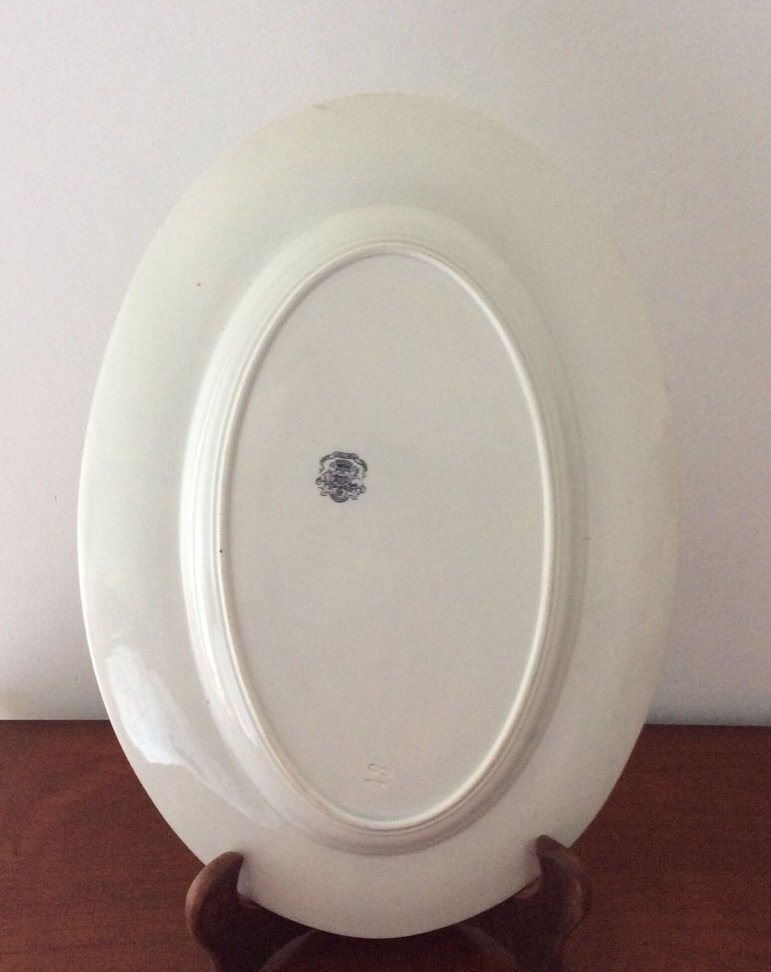 Old oval white dish veillard bordeaux