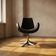 Alipes black swivel salon chair with chrome star base by Giorgetto Giugiaro