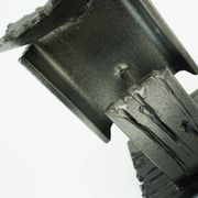 Mid century modern brutalist design iron candle holder