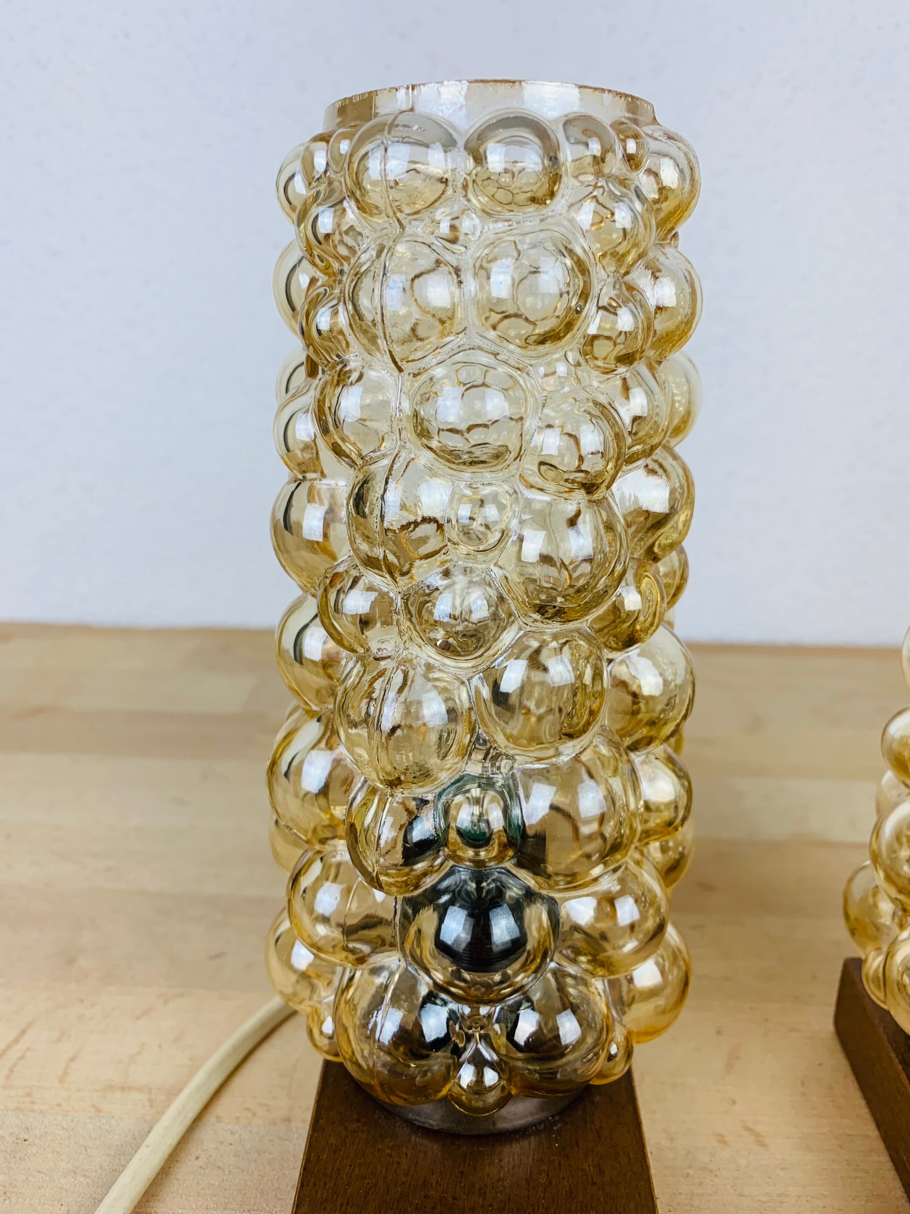 Paire de lampes chevets par Helena Tynell bubble pour Limburg