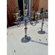 Pair of silver-plated metal candlesticks