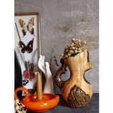 Faux-bois ceramic pitcher signed "Cérart" MONACO vintage