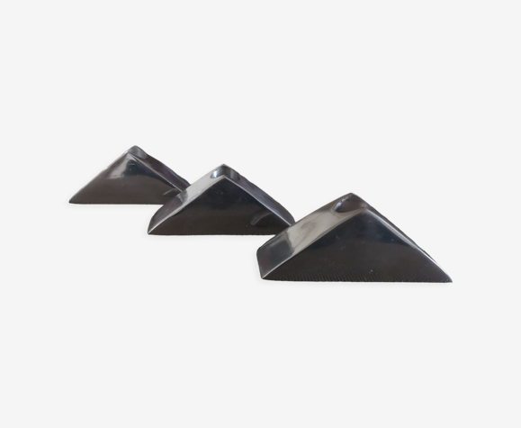 Trio de bougeoirs chromés scandinaves - années 1970/80