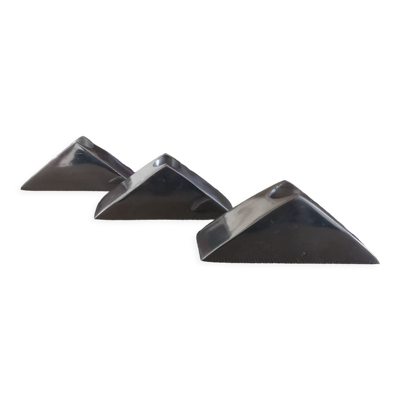 Trio de bougeoirs chromés scandinaves - années 1970/80