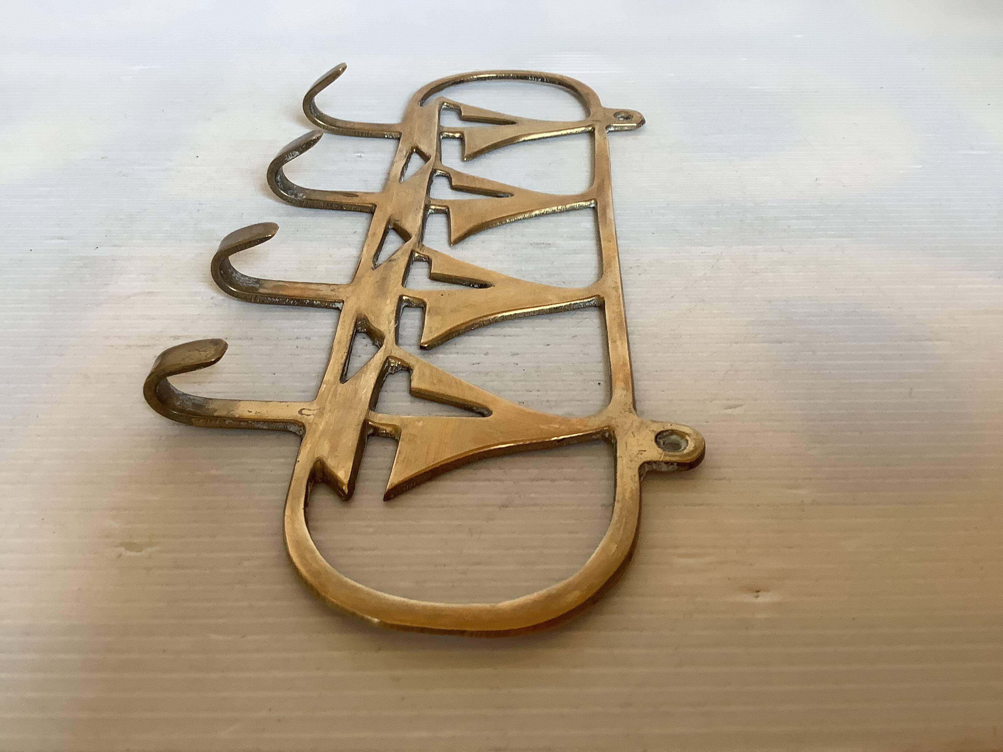 Nautical yacht coat rack in brass