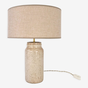 Lampe en céramique vintage beige mouchetée