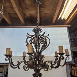 Old wrought iron chandelier