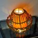 Rattan table lamp, popular art, France, 1960