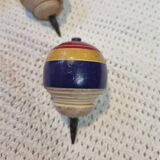 Duo of old spinning tops