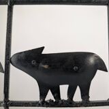 Animal Screen Att. Atelier Marolles and Jean Touret in Wrought Iron 1950s