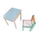 School desk and its chair in wood and formica
