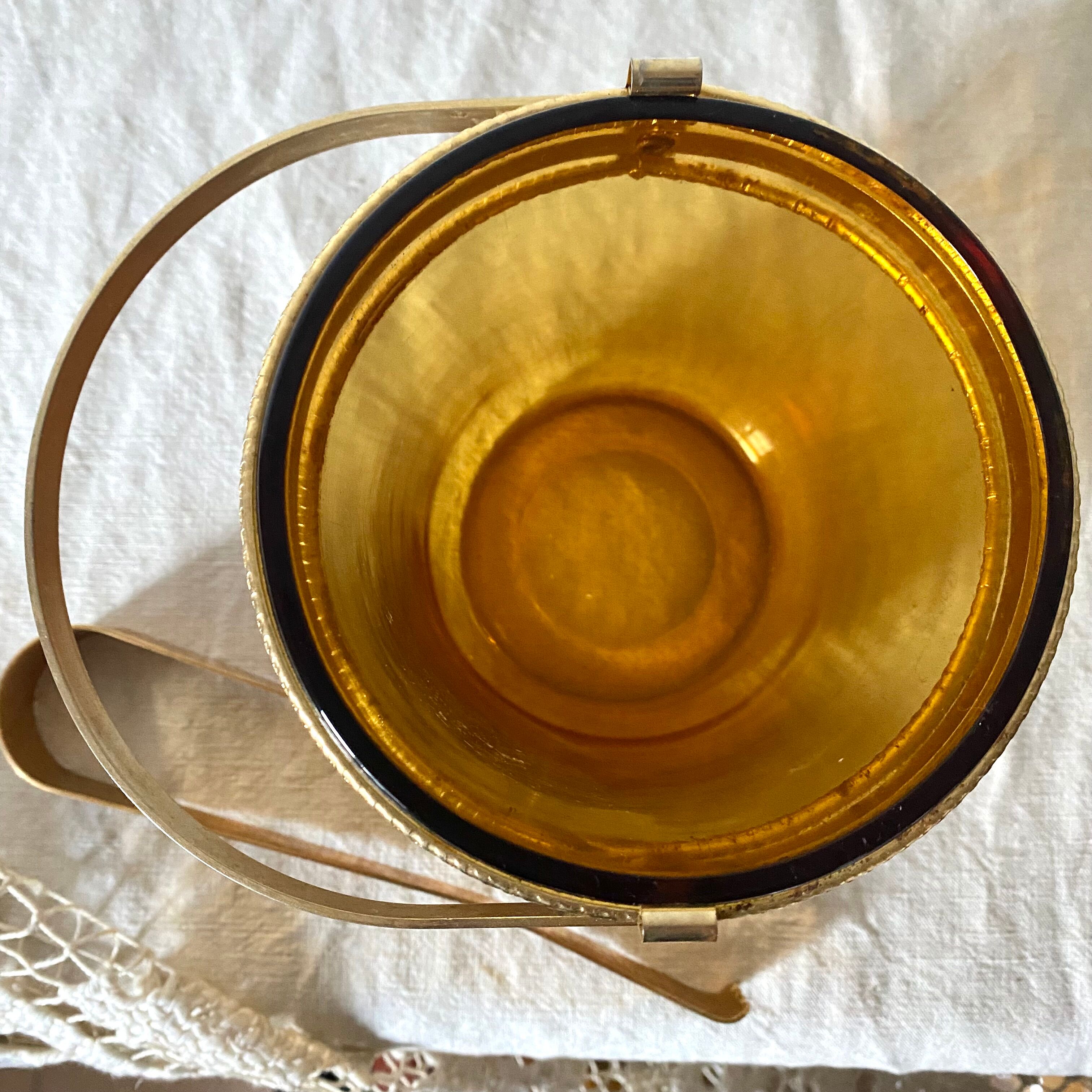 Amber vintage ice bucket