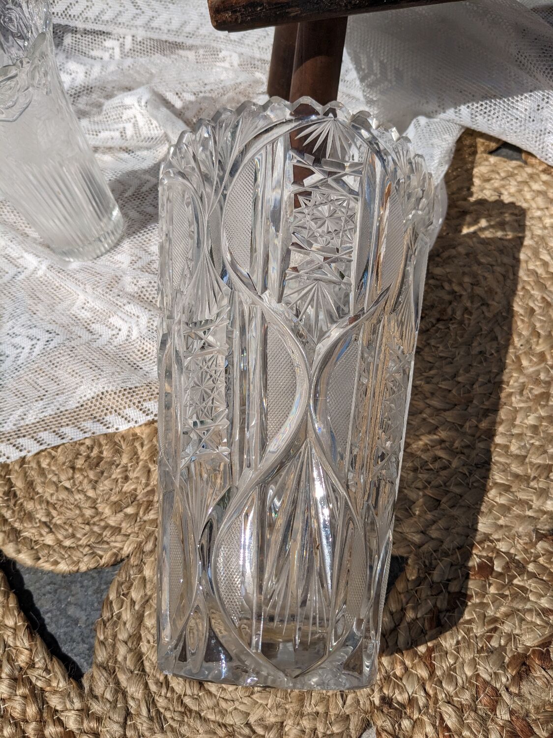 Transparent glass vase