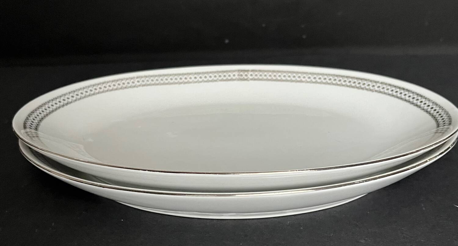 2 oval porcelain dishes