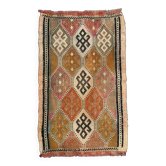 Vintage Turkish Mini Kilim 81x50 cm Wool Small Kelim Runner, shabby Chic