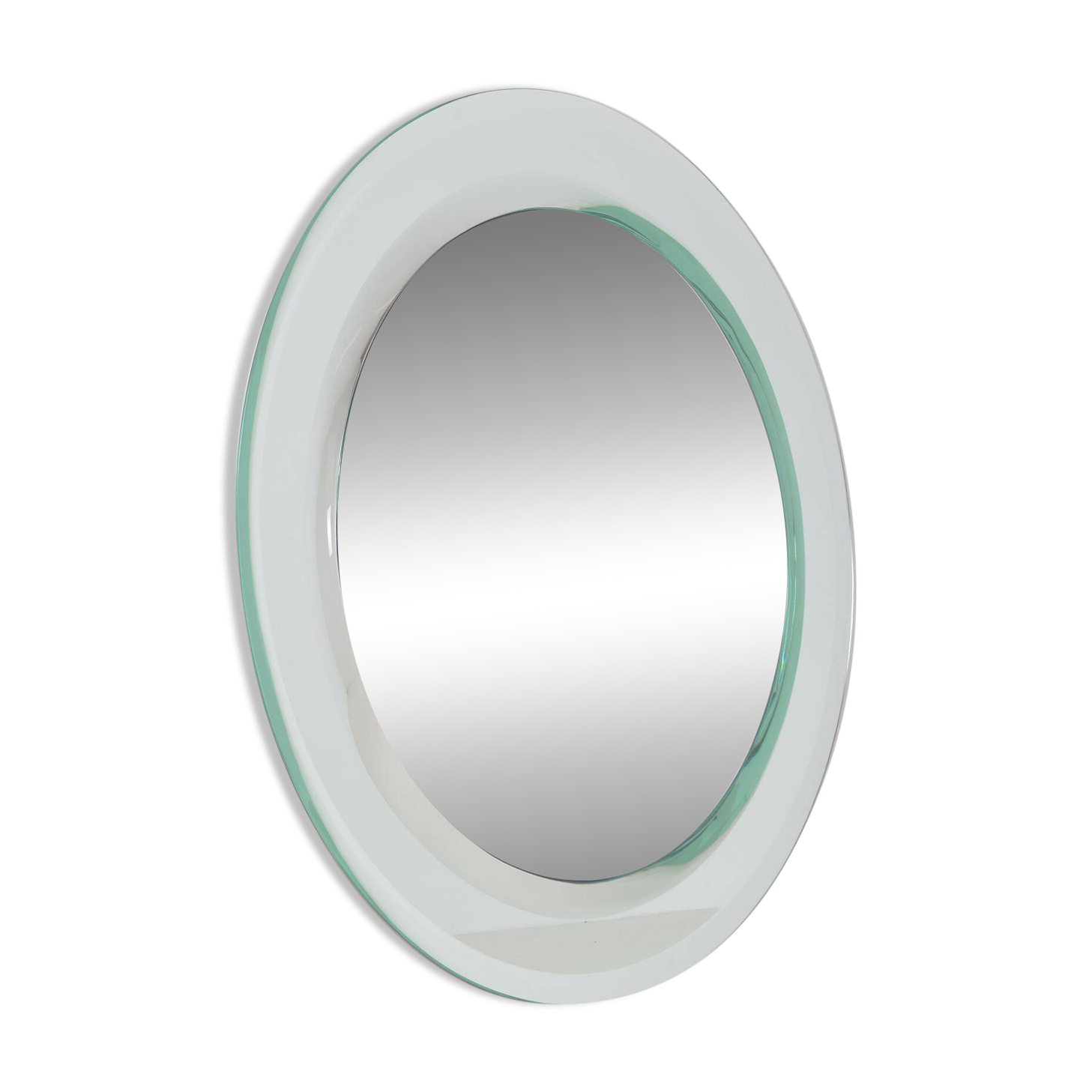 Large vintage mirror with double facet edge