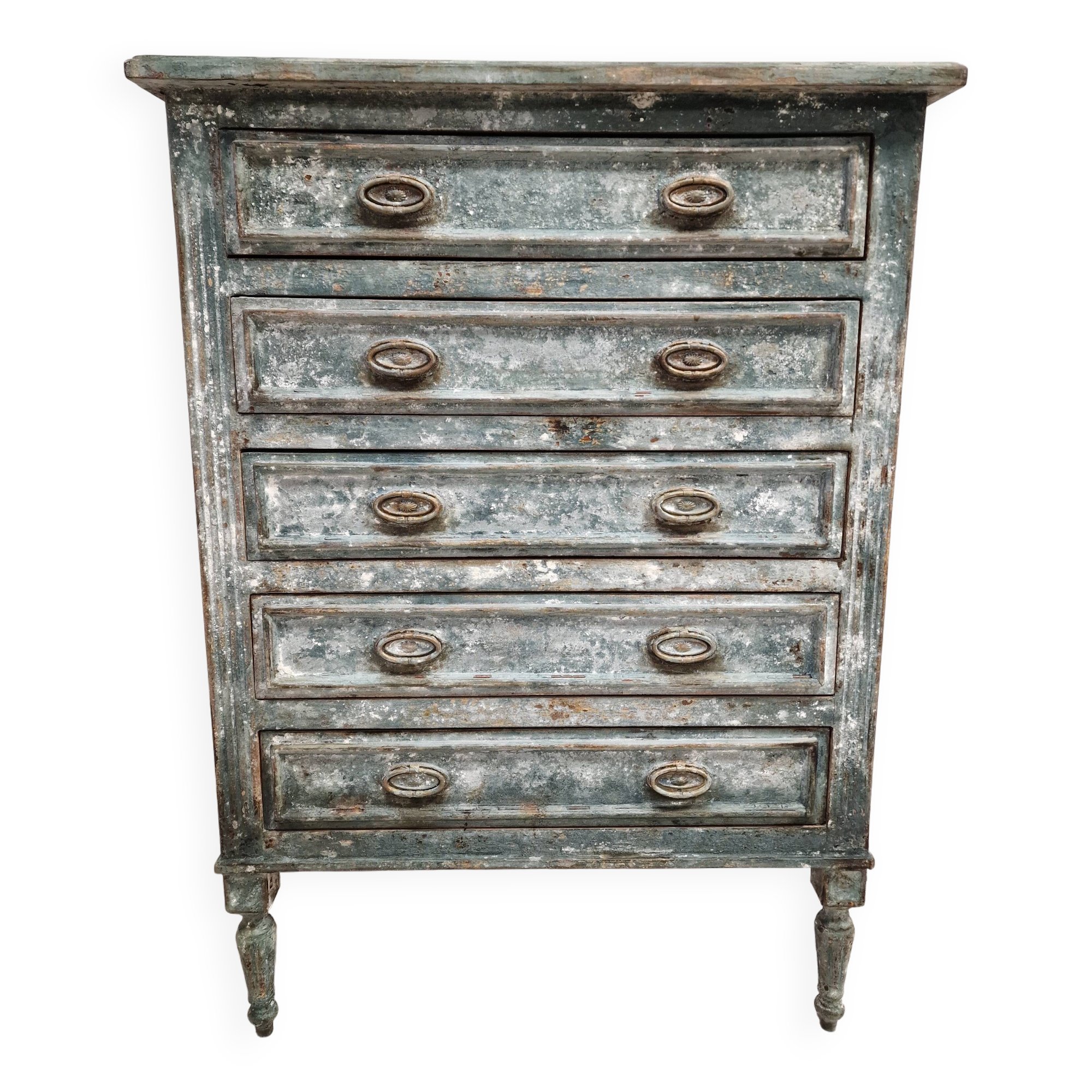 Small patinated chest of drawers