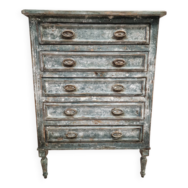 Petite commode semainier patiné