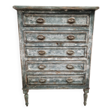 Petite commode semainier patiné
