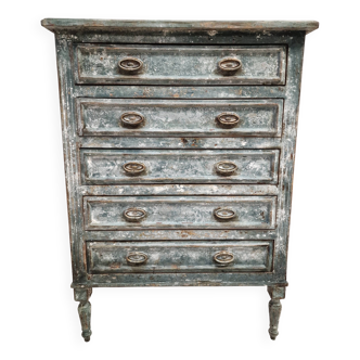 Small patinated chest of drawers