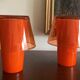 Paire de lampes de table orange Ikea Gavik design 90's