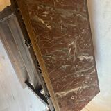 Console table in wood and pink marble